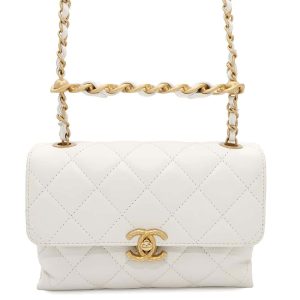 CHANEL Matelasse ChainShoulder Bag WhiteAS3226 Lambskin