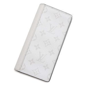 LOUIS VUITTON Portefeuille Brazza NM Optical WhiteM30889 Monogramã»Canvas/Taiga Leather