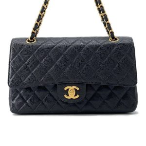 CHANEL Matelasse Double Flap ChainShoulder BlackA01112 Caviar Leather