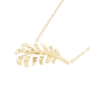 CHANEL Plume de CHANEL NecklaceJ10167 18K Yellow Gold