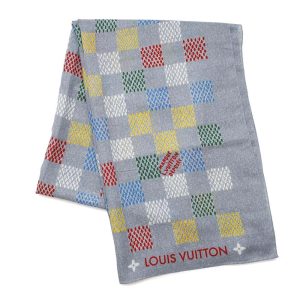 LOUIS VUITTON Stoleã»LV Birds Damier Denim Denim BlueM96285 Cotton70% Silk30%