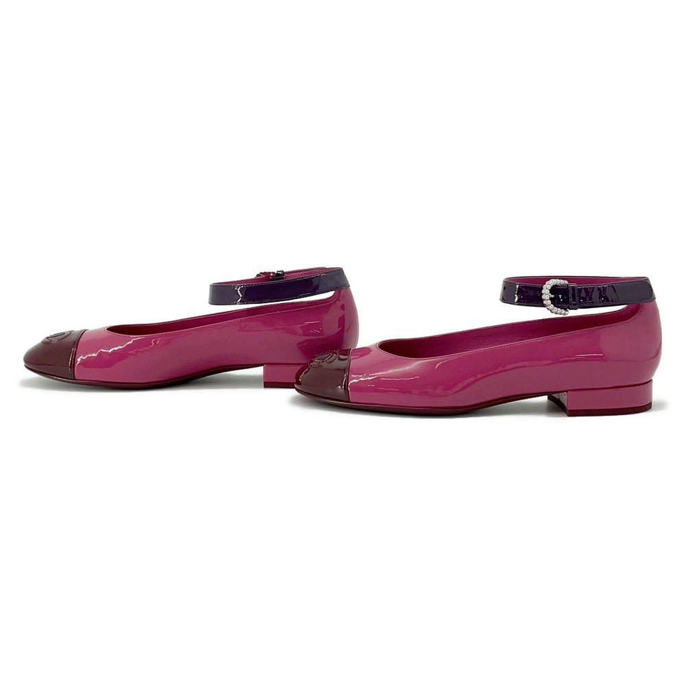CHANEL CC Logo Pumps Pink/PurpleG45166 Patent Leather Size 36C - Image 2