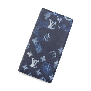 LOUIS VUITTON Portefeuille Brazza NM BlueM80465 Monogram Watercolor