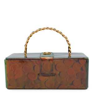 CHANEL Coin Motif 3D Hologram Chain Handbag Multicolor Patent Leather