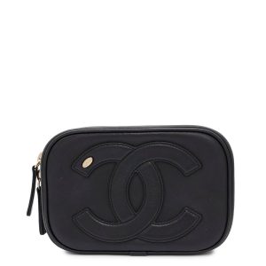 CHANEL CC Logo Crossbody Bag Black Lambskin
