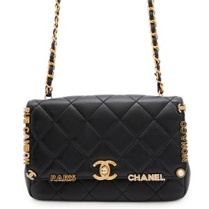 CHANEL Matelasse ChainShoulder Bag BlackAS3731 Lambskin
