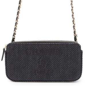CHANEL Deauville Chain Wallet BlackA81978 Canvas