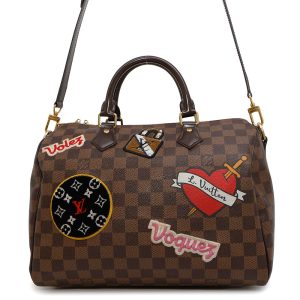 LOUIS VUITTON Speedy Bandouliere RedN40060 Damier Ebene Canvas Size 30