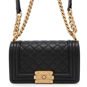 CHANEL Boy Chanel ChainShoulder Bag BlackA67085 Caviar Leather Size 20