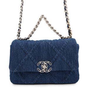 CHANEL CHANEL19 ChainShoulder Bag BlueAS1160 Denim