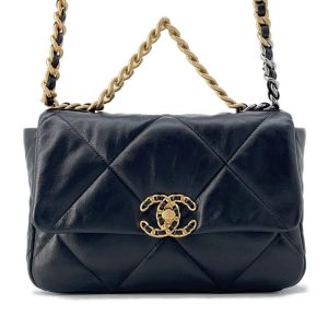 CHANEL CHANEL 19 Flap Bag BlackAS1160 Lambskin