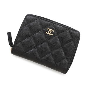 CHANEL Matelasse CC Logo Small Wallet BlackAP4652 Caviskin