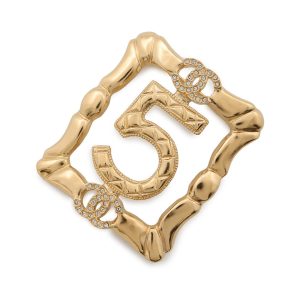 CHANEL No.5 BroochABD760 Gold Plated Rhinestone
