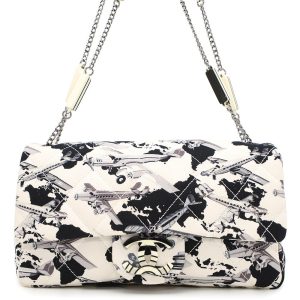 CHANEL Airline ChainShoulder Bag Black/WhiteA31977 Canvas Plastic Size 25
