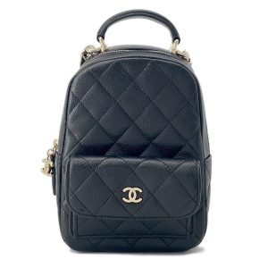 CHANEL Matelasse 2WAY Shoulder Backpack BlackAP3753 Caviar Leather Size Mini