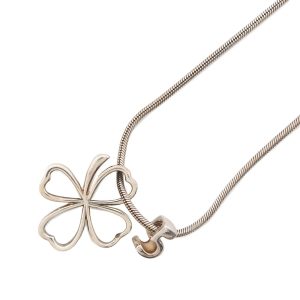 CHANEL Clover motif necklace Silver Sv925