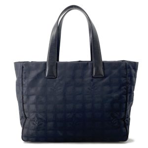 CHANEL New Travel Line Tote BlackA15991 NylonJacquard Leather Size MM