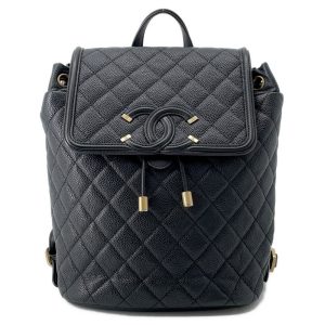 CHANEL CCFiligree Backpack BlackA57090 Caviar Leather