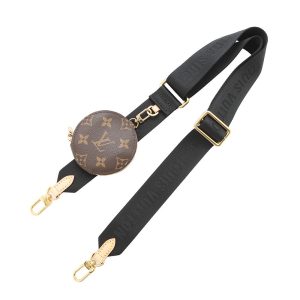LOUIS VUITTON Shoulder Strap Noir/BrownJ02487 Monogram Nylon