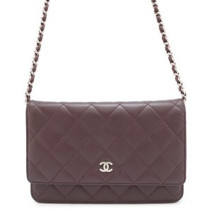 CHANEL Matelasse Chain wallet PurpleA33814 Lambskin