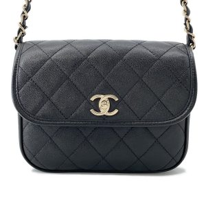 CHANEL Matelasse messenger bag BlackAS2447 Caviar Leather Size Small