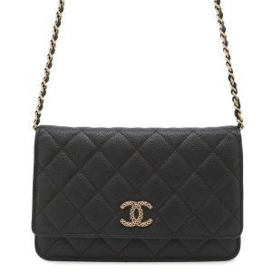 CHANEL Matelasse Chain wallet BlackAP3516 Caviar Leather