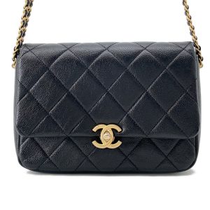 CHANEL Matelasse Melody Chain Shoulder Bag BlackAS3103 Caviar Leather