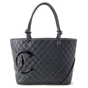CHANEL Cambon line Tote Bag BlackA25169 Leather Size Large