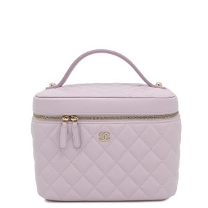 CHANEL Matelasse vanity bag Light PurpleAP2573 Caviar Leather