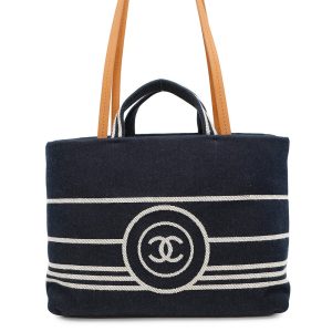 CHANEL CC Logo 2WAY Shopping in Denim NavyA92240 Denim