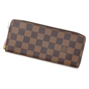LOUIS VUITTON Portefeuille Clemence Rose BallerineN41626 Damier Ebene Canvas