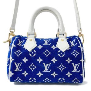 LOUIS VUITTON Speedy Bandouliere LV Match Blue/WhiteM20751 Monogramã»Jacquard Velvet Size 20