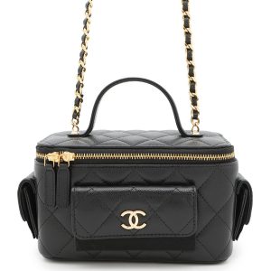 CHANEL Matelasse Chain vanity bag BlackAP3017 Caviar Leather