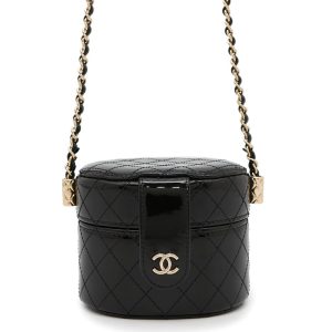 CHANEL Matelasse Mini Chain Vanity BlackAP1616 Patent Leather