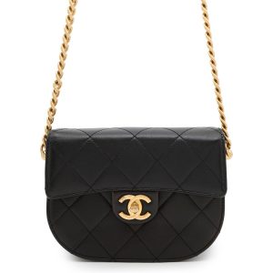 CHANEL Matelasse Chain Shoulder Bag BlackAS2484 Lambskin