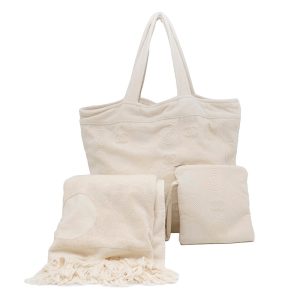 CHANEL Beach bag Ivory Cotton100%