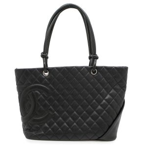 CHANEL Cambon line tote BlackA25169 Lambskin Size Large