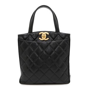 CHANEL Decacoco Tote Bag Black Caviar Leather