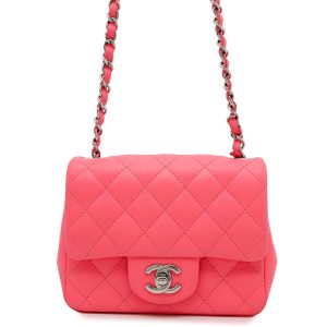CHANEL Mini Matelasse Chain Shoulder Bag PinkA35200 Lambskin Size 18