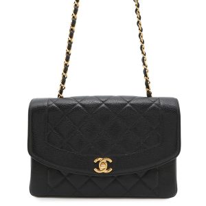 CHANEL Diana ChainShoulder Bag BlackA01165 Caviar Leather Size 25