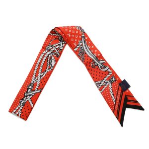 LOUIS VUITTON Scarf Sailor BandeauBB VermillionM79821 Silk 100%