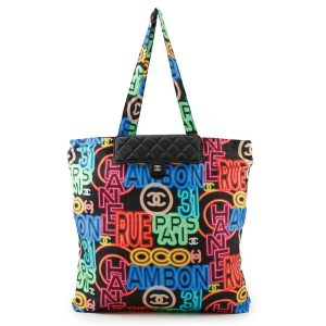 CHANEL Eco Bag Matelasse Black/MulticolorAP2095 Caviar Leather Nylon