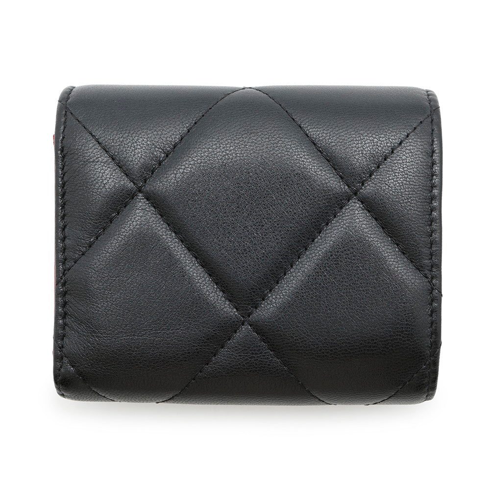 CHANEL 19 Flap Tri-fold Compact Wallet BlackAP1064 Lambskin - Image 3