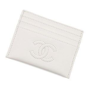 CHANEL CC Logo Card Case 24/25 Year Métiers d'Art Collection WhiteAP4706 Caviar Leather