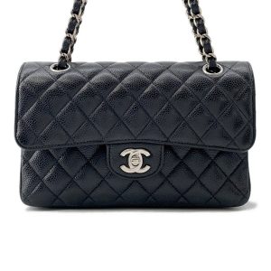 CHANEL Matelasse ChainShoulder Bag BlackA01113 Caviar Leather Size 23