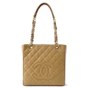 CHANEL PST ChainTote Bag BeigeA50994 Caviar Leather