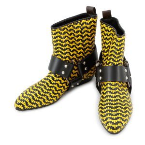 LOUIS VUITTON Rhapsody Line EncreBoots Black/Yellow Leather Size 36