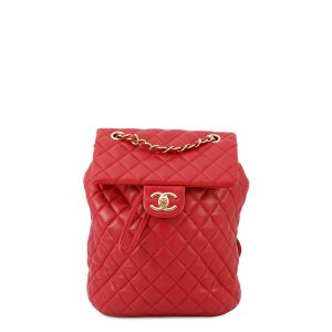 CHANEL Matelasse Backpack RedA91121 Lambskin