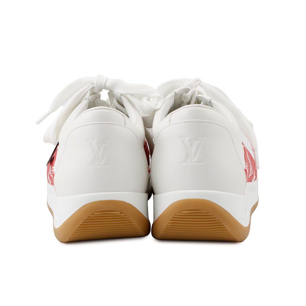 LOUIS VUITTON Supreme Collaboration Sneakers White/Red Leather Size 6 - Image 3
