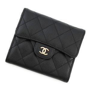 CHANEL Matelasse Classic Small Flap Wallet BlackAP0231 Caviar Leather